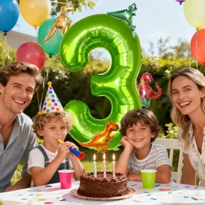 40 Inch Dinosaur Number Balloon Set Birthday Party Decoration Foil Balloons Scene Setup