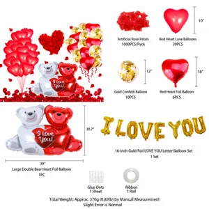 Valentine's Day balloon set romantic proposal heart foil balloon latex balloon rose petals decor