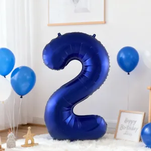 40 Inch Dark Blue Number 2 Foil Balloon Birthday Party Decoration Scene Layout Supplies