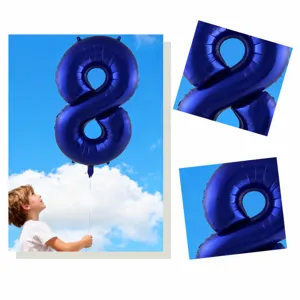 40 inch night blue number 8 foil balloon for birthday party decorations and celebrations.