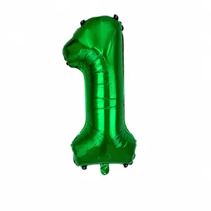 Green number 1 foil balloon 32 inch for birthday party and celebration decoration.