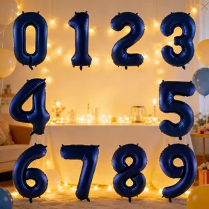 40-inch night blue digital foil balloon for birthday party decorations and events.