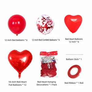 Valentine red heart balloon set 18-inch wedding proposal party hanging decoration kit