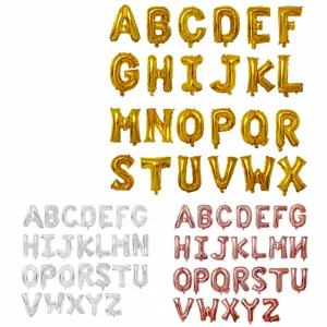Large Letter Aluminum Foil Balloons Gold Silver Rose Gold Alphabet For Birthday Party Wedding Scene Decoration