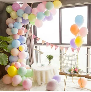 Party decoration balloon arch set, pastel colorful latex balloons for festival celebrations