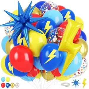 Geburtstagsballon-Set mit Stern- und Blitzballons. Perfekt für tolle Partydeko.
