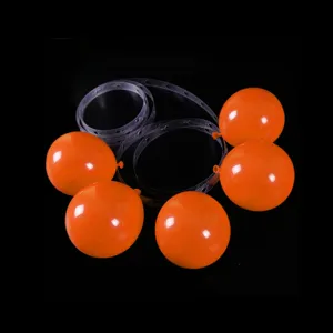 Orange round balloons with clear plastic balloon chain strip for party arch decoration main view