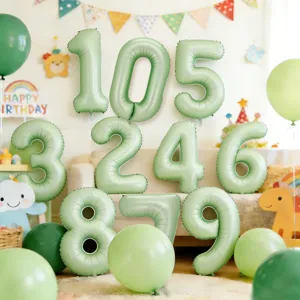 Olive Green Number Foil Balloon Digital Aluminum Mylar Balloon For Birthday Party Celebration Decoration Supplies
