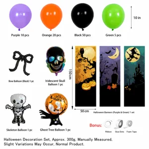 Halloween Party Dekoration Ballon Set mit gruseligen Geister Baum Banner und Zubehör