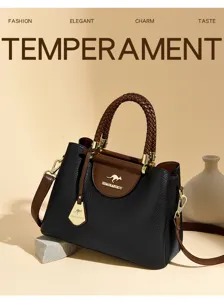 Luxury designer women handbag stylish black brown top handle crossbody tote bag chic elegant purse