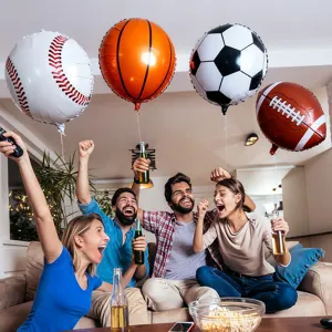 Sports ball aluminum foil balloons baseball basketball football rugby party decor