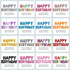 Aluminum Foil Letter Happy Birthday Balloons Set Party Decoration Supplies