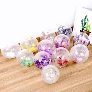 12-inch thickened transparent confetti balloons for party decoration and celebrations.