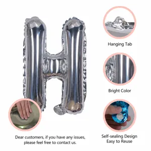 Silver letter H foil balloon 16 inch for birthday party and event decoration setup.