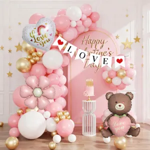 Roze Valentijnsdag ballonboog set verjaardag feest decoratie benodigdheden props