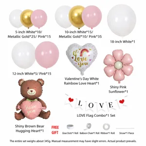 Roze Valentijnsdag ballon decoratie set voor romantische feest en viering setup