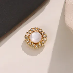 Copribottone camelia strass lusso oro metallo camicia gemello accessorio decorativo