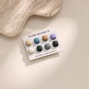 Square hijab magnets set of eight piece matte finish strong magnetic pins for scarf styling detail