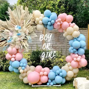 Kit arco palloncini ghirlanda rosa blu palloncini in latex decorazione festa dettaglio vista