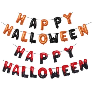 Halloween Buchstaben Folienballons Set, happy halloween Party Haengedeko Girlande