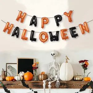 Halloween Buchstaben Luftballons Set 16 Zoll Folienballon schwarz orange Party Deko