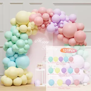 Kit arco palloncini pastello 131 pz ghirlanda per decorazioni festa di compleanno e matrimonio.