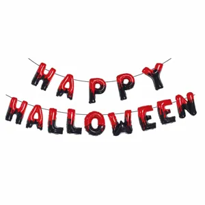 Halloween Buchstaben Luftballons schwarz rot 16 Zoll Folienballons Grusel Party Deko