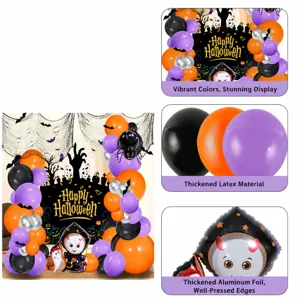 Σετ αψίδας μπαλονιών Halloween με διακόσμηση πάρτι από λάτεξ και αλουμίνιο σκηνικό