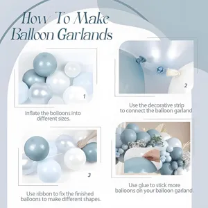 Kit di decorazione per ghirlanda di palloncini dettaglio di istruzioni per festa e nozze.