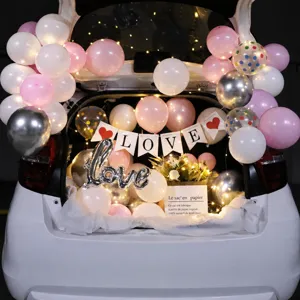 Set di decorazione per palloncini da bagagliaio con luci a LED e bandiera per proposte.