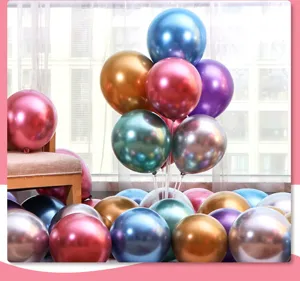 Globos de látex metálicos de 12 pulgadas juego de globos brillantes para fiesta de bodas