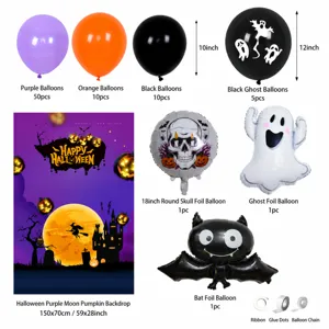 Kit de ballons en feuille d'aluminium pour décoration d'Halloween, fête et salle de classe.