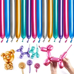 Ballons Longs Magiques Métalliques Latex 260 Ballons Torsadés Pour Décoration de Fête d'Anniversaire Art de Ballon DIY