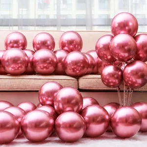 Globos de látex metálicos para la decoración de fiestas de boda de 12 pulgadas montaje