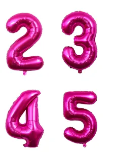 Hot pink number foil balloons 32 inch helium balloons for birthday party decorations