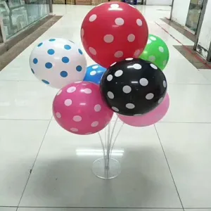 Balloon column stand kit with colorful polka dot latex balloons for party decoration setup.