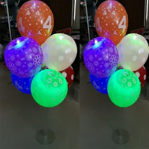 LED luminous balloon column set with colorful latex balloons, perfect party decor.