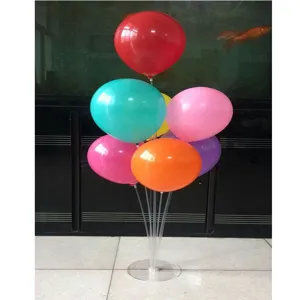Clear table balloon stand kit with colorful latex balloons for party and event decoration details.
