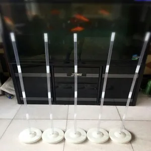 Clear plastic balloon column stand kit with white bases for party and wedding decoration.