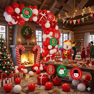 Christmas Balloon Garland Arch Kit Red White Green Latex Balloons Santa Claus Foil Balloon Xmas Party Decorations