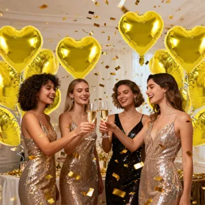 Gold heart foil balloons 18 inch party decoration birthday wedding celebration supplies