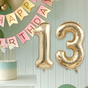40-inch platinum foil number 13 balloon for birthday party decorations and celebrations