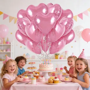 Heart Aluminum Foil Balloons Set Metallic Love Shape Balloons For Birthday Wedding Party Celebration Decoration