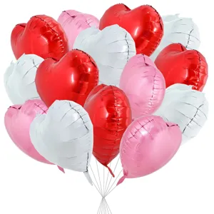18 inch heart foil balloons red white pink for birthday party wedding decoration 30pcs