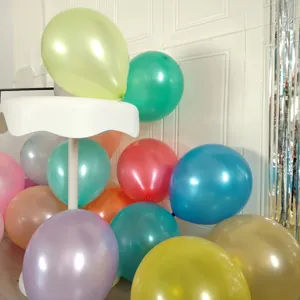 Colorful latex balloons set for party decoration, 12-inch pearlescent round balloons for wedding.