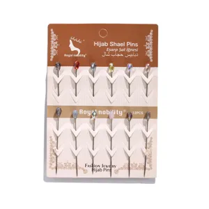 Crystal hijab pins set 12pcs decorative scarf pins Muslim headwear accessories wholesale