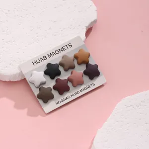 No-snag star hijab magnets set, secure magnetic pin for women headscarf and shawl accessories.
