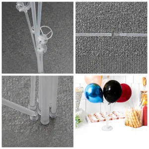 Balloon column stand kit and crystal table centerpiece sticks for party balloon decoration setup.