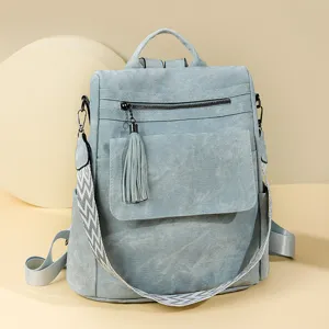 Zaino Casual in Pelle PU da Donna Grande Capienza Viaggio Scuola Borsa Scolastica Multifunzione Commuting Moda