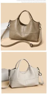 Soft Leather Handbag Large Capacity Commuter Shoulder Crossbody Bag For Women Casual Tote